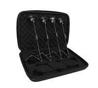 Cosiki Ensemble D'alarme de Morsure de Pêche, Indicateur de Morsure éclairé Universel Durable par LED, 4 Pièces pour Les Amateurs de Pêche en Plein Air, Métal, Plastique