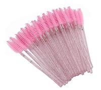 Cosiki Ensemble de 50 Brosses à Cils Jetables de Haute qualité, Conception en Spirale Flexible pour une Application Facile du Mascara sur les Cils (PINK)