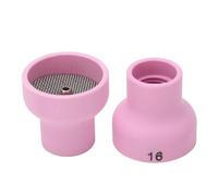 Cosiki Ensemble de Tasses de Soudage TIG, Buse en Céramique 16#, Accessoires Durables Résistants à la Chaleur pour Torche WP17 18 26, 2 Pièces