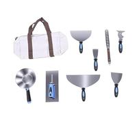 Cosiki Ensemble d'outils pour Cloisons Sèches, Truelle Grattoir en Acier Inoxydable avec Poignée Ergonomique pour la Réparation de Peinture Murale, Kit de Plâtre de Mastic 10 en 1