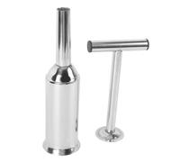 Cosiki Entonnoir de Remplissage de Viande en Acier Inoxydable 304, Outil de Remplissage de Saucisses à Poussée Manuelle avec Conception Amovible, Idéal pour les Vacances de Noël et la Maison (L)