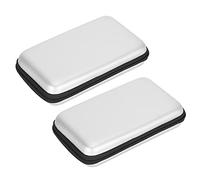 Cosiki Étui de Voyage Rigide EVA pour Accessoires 3DS LL XL et 3DS, Sac de Voyage de Protection avec 8 Emplacements pour Cartes de Jeu, Anti-Rayures, 2 Pièces (Gris Argent)