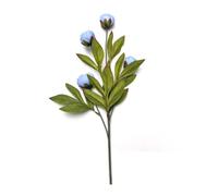 Cosiki Faux Peony Flowers Artificial Silk Bouquets (Blue)