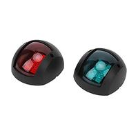 Cosiki Feu de Navigation de Bateau étanche à LED pour Lampe de Yacht, Lampe de Signalisation Rouge Vert Marin pour Bateaux, Lumière étanche DC12V-24V 3W (BLACK)