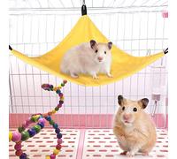 Cosiki Hamac Triangulaire pour Petit Animal de Compagnie, Lit Suspendu pour Hamster, écureuil, Lit de Repos en Toile Durable pour Petits Animaux, Gris 15,7 X 7,5 X 0,4 Pouces (Yellow)