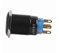 Cosiki Interrupteur à Bouton LED Autobloquant de 19mm, Bouton-poussoir étanche et Durable pour Voitures, Interrupteur à Loquet en Métal 12-24V (rouge)