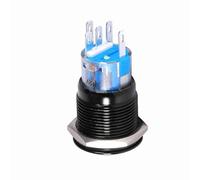 Cosiki Interrupteur à Bouton LED Autobloquant de 19mm, Bouton-poussoir étanche et Durable pour Voitures, Interrupteur à Loquet en Métal 12-24V (GREEN)