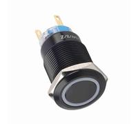 Cosiki Interrupteur à Bouton LED Autobloquant de 19mm, Bouton-poussoir étanche et Durable pour Voitures, Interrupteur à Loquet en Métal 12-24V (BLUE)