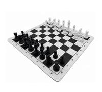 Cosiki Jeu de Dames D'échecs Interactif avec Pièces en Bois pour Usage en t à la Maison 35x35cm (Rouge et Blanc)
