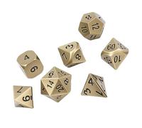 Cosiki Jeu de Dés Polyédriques en Alliage de Zinc pour Jeux de Table RPG, 7 Pièces, Chiffres Faciles à Lire pour Les Joueurs de société (Bronze Ancien)