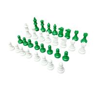 Cosiki Jeu D'échecs en Plastique de qualité Supérieure, 32 Pièces, Vert et Blanc, Taille Standard, Parfait pour Les âges, pour Les Soirées de Jeux en Famille (49mm)