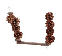 Cosiki Jouet Balançoire pour Perroquet, Support à Mâcher en Forme de Cône de Pin pour Perruche Conure Calopsitte, Jouet Suspendu pour Cage à Oiseaux en Toute sécurité, 9,4x7,9 Pouces