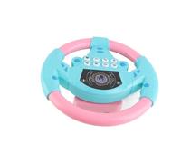 Cosiki Jouet Interactif de Volant Copilote pour Enfants avec Musique Dynamique pour Le Développement des Mouvements du Corps, Le Son de la Voiture et la Ventouse pour Les Enfants de 1 à 3 Ans (Rose