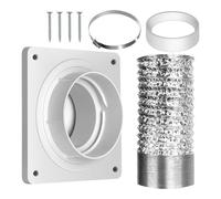 Cosiki Kit de Connexion D'évent de Sécheuse, Conception de Verrouillage Rotatif de 4 Pouces avec Raccord à Connexion Rapide et Tuyau en Aluminium Ignifuge, pour la Ventilation de la