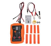 Cosiki Kit D'outils de Nettoyage de Testeur D'injecteur de Carburant Automobile, Double Canal Efficace et Complet pour 2 Injecteurs pour Diagnostic de Moteur de Voiture ABS 12V 8 Adaptateurs (Orange)