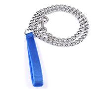 Cosiki Laisse de Chaîne de Promenade pour Chien, Durable, Imperméable, pour Petits, Moyens et Grands Chiens, Poignée Confortable pour Le Dressage des Animaux de Compagnie, Bleu, 2 Mm X 120 Cm