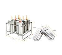 Cosiki Machine à Sucettes Glacées en Acier Inoxydable 304 de qualité Alimentaire avec Base de Support de Bâton en Acier Inoxydable pour Sucettes Glacées Faites Maison Sain et Sûr/6 Moules