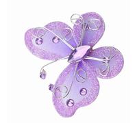Cosiki Mesh Papillon Transparent, Transport en Mesh Gitter Papillons de Mariage de la Fête de Mariage Décoration 24pcs en Mailles Paillettes en Mailles (Purple)