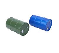 Cosiki Mini Baril d'huile, 2 Mini-fûts d'huile en Métal pour Chenille 1 10 RC, avec Couvercle de Réservoir scellé, adapté pour SCX10 90047 CC01 D90 D110 TF2 (Bleu Vert)