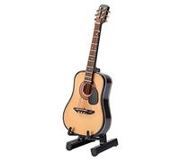 Cosiki Modèle de Guitare Miniature en Bois Réaliste, Ornements Artisanaux pour la Décoration de la Maison, Matériau en Bois de Haute qualité, Support de Modèle de Mini Guitare et Boîte de Rangement,