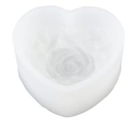 Cosiki Modèle de Silicone à Bougie de Fleurs en Forme de Coeur, Rose Love Heart Craft Moule pour la Fabrication de Bougies en Plâtre, Améliorant la créativité, Meilleurs Cadeaux de