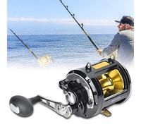 Cosiki Moulinet de Pêche à la Traîne Portable à Plaque de Fer pour Bateau à Haute Résistance pour Matériel de Pêche en Mer, Construction Entièrement Métallique, pour Les Amateurs de