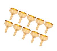 Cosiki Petit Entonnoir pour Bouteilles, Mini Entonnoir Mini Aluminium Alliage 10pcs Métal Étalonnage en Métal pour Remplir les Bouteilles et Transférer le Parfum Cosmétique (entonnoir doré)