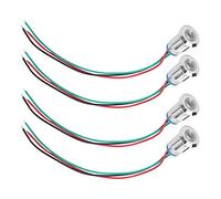 Cosiki Petite Lumière LED, 4 Ensembles DE LED Rondes Pré-câblées, Métal étanche 2 Color Wire Indicator Diodes Diodes 12 Mm 12-24V LEULES DE POUR CONTRÔLE DE CAR ET INDUSTRIEL (Rouge, Vert)