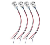 Cosiki Petite Lumière LED, 4 Ensembles DE LED Rondes Pré-câblées, Métal étanche 2 Color Wire Indicator Diodes Diodes 12 Mm 12-24V LEULES DE POUR CONTRÔLE DE CAR ET INDUSTRIEL (Bleu rouge)