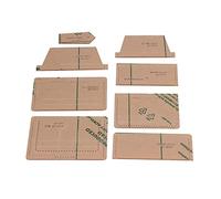 Cosiki Pochoir de Portefeuille en Acrylique, Modèle pour la Fabrication de Paquets de Cartes, Modèle de Portefeuille Durable pour L'artisanat du Cuir, 8 Pièces