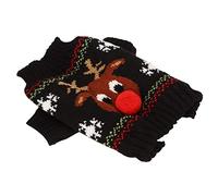 Cosiki Pulls de Neige à Motifs D'élan de Noël pour Chiens de Petite et Moyenne Taille, Gardez Votre Animal de Compagnie au Chaud et Confortable, Parfaits pour Les Fêtes de Noël et à Porter au (Black)