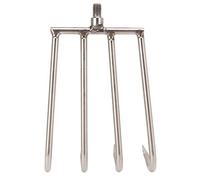 Cosiki Râteau de Mauvaises Herbes du Lac, Râteau d'algues avec Interface Filetée 8 Mm en Acier Inoxydable 4 Dents à Main Portable Portable de Mauvaise Herbe Aquatique de Palourde pour la Pêche (S