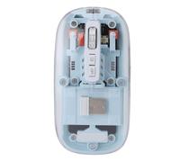 Cosiki Souris Transparente, Clear Mouse Wireless Mouse avec Récepteur USB Souris d'ordinateur Transparent 2.4g BT1 BT2 TRI Mode USB Rechargeable pour l'ordinateur Portable (White) (Blue)