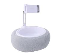 Cosiki Support d'oreiller pour Tablette, Support Rotatif à 360° Léger et Portable avec Bol à Collation Amovible, pour Lire et Regarder dans Le Lit, Le canapé et la (Bol Simple Gris Clair (5-8,7