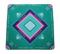 Cosiki Tapis de Mahjong Vert Floral Antidérapant, Réduction du Bruit, 32,4x32,4 Pouces, Tapis de Table de Jeu pour Jeux de société
