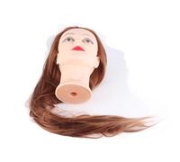 Cosiki Tête de Mannequin de Formation, Cheveux épais Brun doré, pour la Pratique du Maquillage et de la Coiffure, pour les Professeurs de beauté et les étudiants en Cosmétologie