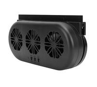 Cosiki Ventilateur D'extraction Solaire de Voiture, 5000 Tr/min, Forte énergie éolienne, pour le Refroidissement de L'interface USB (BLACK)