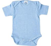 Cosilana 91052 Body pour bébé à manches courtes BW/laine/soie (bleu chiné, 98/104), Bleu (06)., 98 - 104 cm
