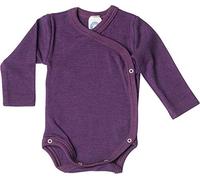 Cosilana bébé Body fermeture croisée en 70% Laine et 30% Soie kbT - Prune, 50/56