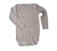 Cosilana, Body à manches longues, 70 % laine (kbT), 30 % soie., Gris mélangé, 74/80 cm