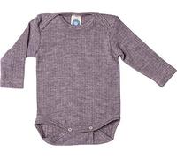 Cosilana body bébé - manches longues - soie/laine/coton 62/68 uni prune 23