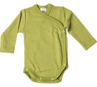 Cosilana - Body enveloppant à manches longues pour bébé, 70 % laine mérinos bio, 30 % soie. - Vert - 6 mois