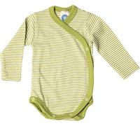 Cosilana Body pour bébé en 70 % laine et 30 % soie, Vert/naturel, 50/56 cm