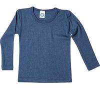Cosilana Maillot de corps à manches longues en laine et soie pour enfant, Marine, 140 cm
