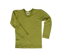 Cosilana Maillot de corps à manches longues en laine et soie pour enfant - Vert - 152