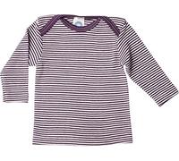 Cosilana, Maillot de corps bébé à manches longues, 70 % laine 30 % soie, Prune à rayures, 74/80 cm