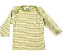 Cosilana, Maillot de corps bébé à manches longues, 70 % laine 30 % soie, Vert à rayures, 98/104 cm