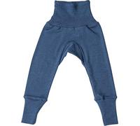 Cosilana Pantalon pour bébé en laine vierge et soie Taille 74-80 Bleu marine