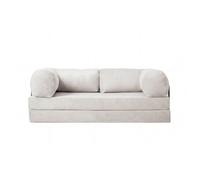 COSIMA - Canapé droit convertible velours côtelé 3 places Beige