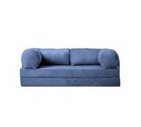 COSIMA - Canapé droit convertible velours côtelé 3 places Bleu